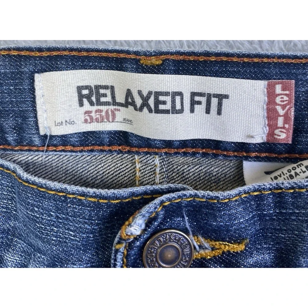 Levis 550 Jeans Men Sz 44x29 Blue Denim Relaxed Fit 100% Cotton Baggy Y2K VTG
